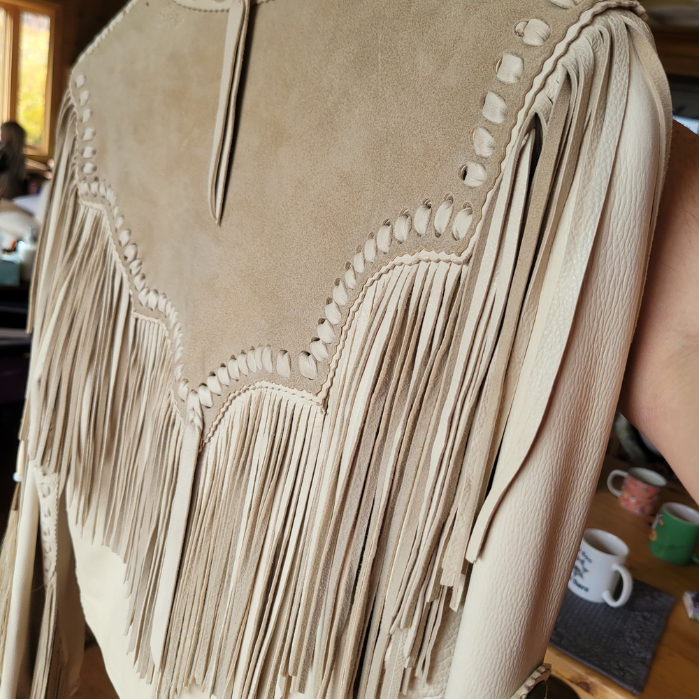 Native American Genuine Leather Fringe Jacket - Picture 4 of 6